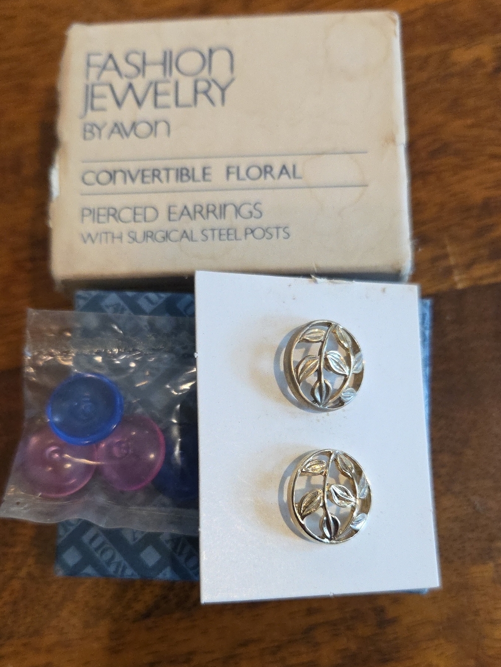 Avon Silver Tone Floral Convertible Earrings